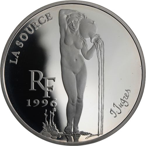 Frankreich-1,5 Euro 10 Francs-1996-AGpp-Die Quelle-RS