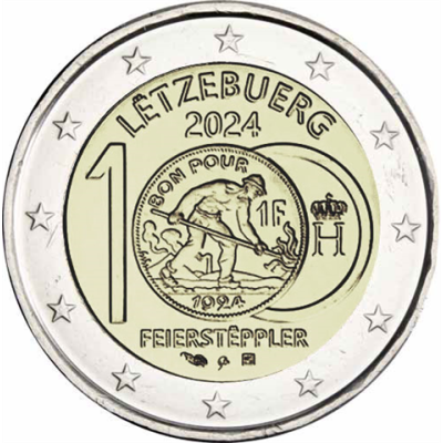Luxemburg-2Euro-2024-Einführung-des-Francs-Feiersteppler-Füllhorn-RS