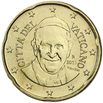 Vatikan 20 Cent 2015 Stgl. Papst  Franziskus