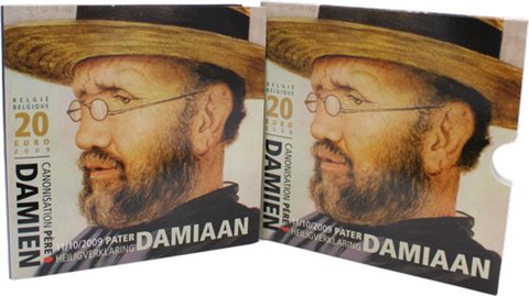 Belgien-20 Euro-2009-AGpp-Pater Damiaan-Folder