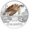 Österreich-3-Euro-2019-Schildkröte-Tiertaler-handgehoben-in-Münzkapsel-1
