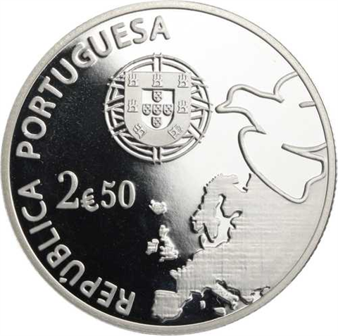 Portugal-2,5Euro-2015-PP-70 Jahre Frieden-Etui