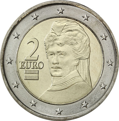 Österreich 2 Euro Kursmünze  Berta von Suttner Gedenkmünzen KMS Banknoten Zubehör bestellen 