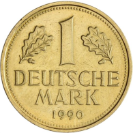 Deutschland-1 DM-1950-2001-bfr-Kursmünze-vergoldet-RS
