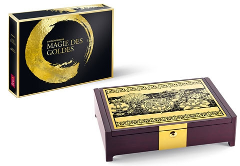 Sammelkassette für Österreich 100 Euro Goldmünzen Serie Magie des Goldes 