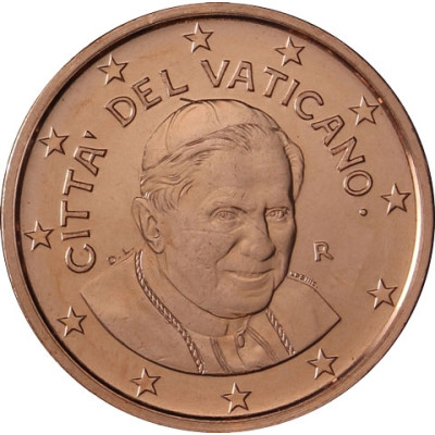 Kursmünzen aus dem Vatikan 1 Cent 2006 mit dem Motiv vom Papst Benedikt XVI.