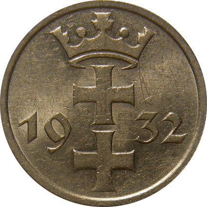 D 15 -  Danzig 1 Gulden 1932  Wappen