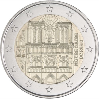 Frankreich-2 Euro-2025-bfr-Notre Dame-RS