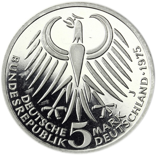 Deutschland 5 DM Silber 1975 PP Friedrich Ebert in Münzkapsel