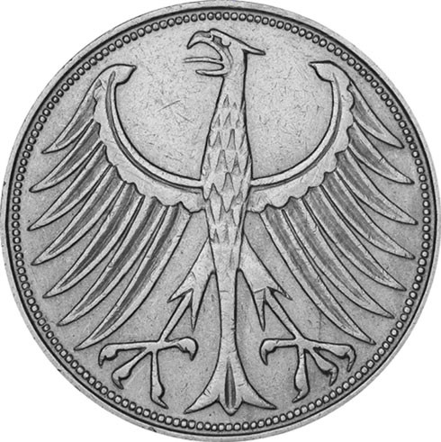 BRD 4 x 5 DM Kursmünze 1969 D - F - G - J Heiermann Silber-Fünfer