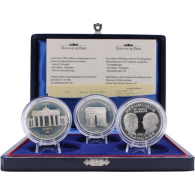 Frankreich-3x100Francs-1993-1994-AGpp-Monumente-Etui