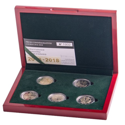 Luxemburg_5_x_2_Euro_PP-Satz_von_2016-2018_im_Etui_III-shop