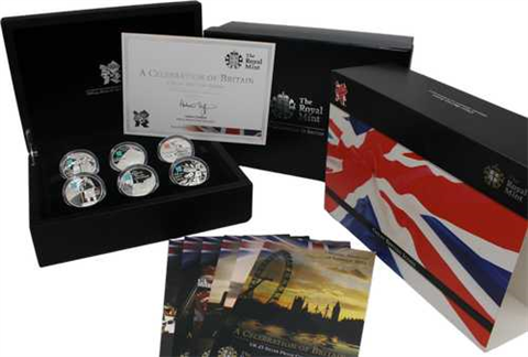 Großbritannien-6x5Pfund-2012-AGPP-A Celebration of Britain-Etui