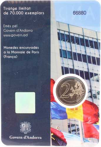 Andorra 2 Euro 2023 Beitritts zu den Vereinten Nationen 1993 Bildseite