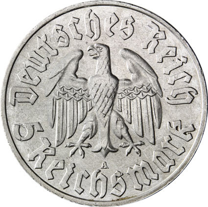 J.353 -  Drittes Reich  5 Reichsmark 1933  Martin Luther