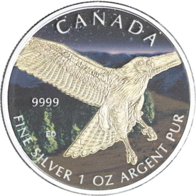 Kanada-5 Dollar-2015-AGstgl-Rotschwanzadler-FD-Farbe-RS