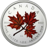 Kanada-5Dollars-1ozAg-2001-MapleLeaf-in-Farbe-RS