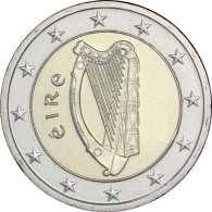 Euromuenzen aus Irland mit Harfe 