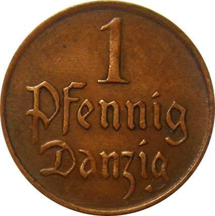 D 2 -   Danzig  1 Pfennig  1923-37