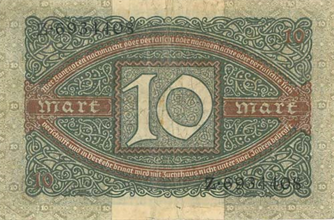Ro63-DeutschesReich-10Mark-1920-Reichsbanknote-RS