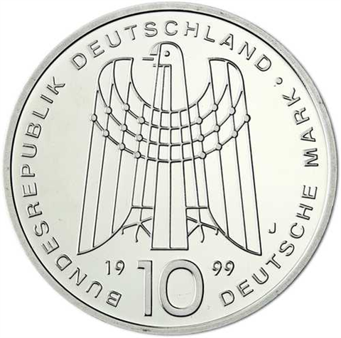 Deutschland 10 DM Silber 1999 Stgl. 50 Jahre SOS Kinderdörfer I