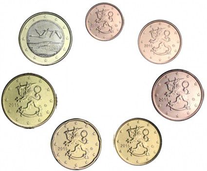 Finnland Kursmünzen Euro und Cent Jahrgang 2015 