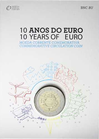 Portugal 2 Euro 2012 Stgl. 10 Jahre Euro-Bargeld Coincard 1