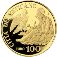 Vatikan 100 Euro 2017 Gold PP Die Evangelisten Heiliger Johannes I_bearb