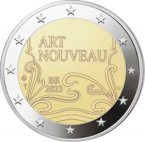 Belgien-2Euro-2023-CuNi-Jugendstil-RS