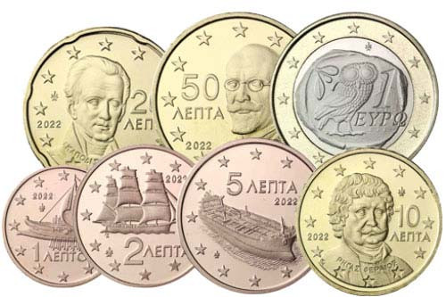 Griechenland 3,88 Euro 2022 Stgl. KMS Chios 1 Cent - 2 Euro im Folder