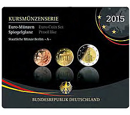 Deutschland 5,88 Euro-Kurssatz 2015 Polierte Platte Mzz: J