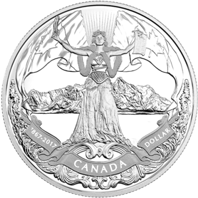 Kanada-1Dollar-2017-AgPP-Konförderation-RS