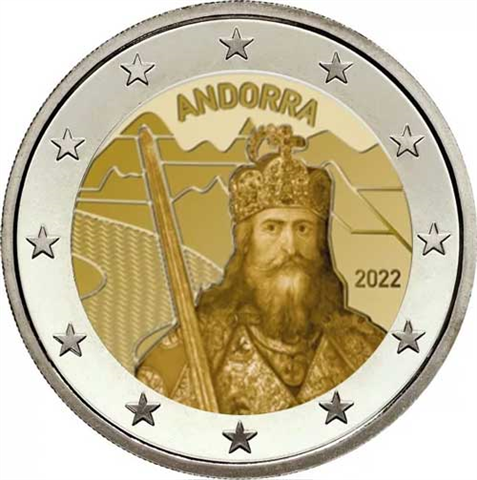 Andorra-2Euro-2022Währungsvereinbarung-Karl-der-Grosse-RS