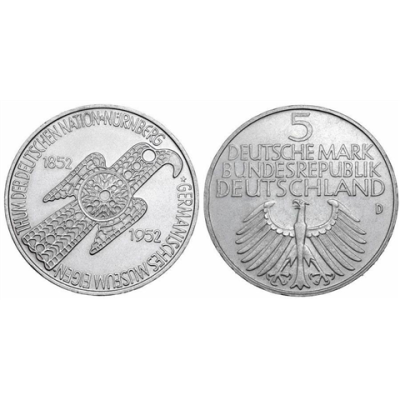 5 DM 1952 Germanisches Museum I und II