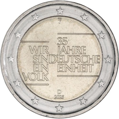 Deutschland-2 Euro-2025-bfr-Deutsche Einheit-Mzz.J-RS