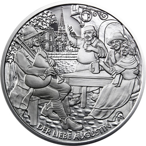 Österreich-10-Euro-2011-Silber-PP-Der-liebe-Augustin-Etui