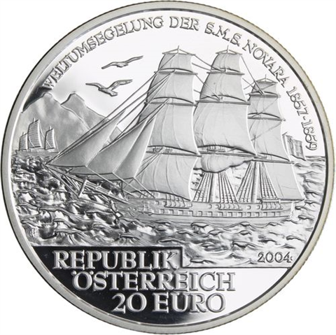 Österreich-6x20Euro-2004-2006-AGpp-Handelsmarine-EtuiI