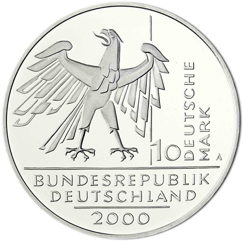 Deutschland 10 DM Silber 2000 Stgl. 10 Jahre Deutsche Einheit I