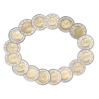 Europa  2 Euro Gemeinschaftsausgaben  2009  10 Jahre WWU aller Länder