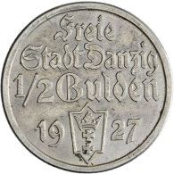 Danzig-0,5 Gulden-1927-AG-Kogge-VS