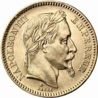 AV Frankreich 20 Francs Napoleon III mit Kranz 