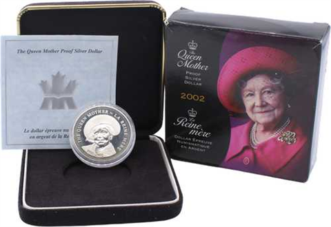 Kanada-1Dollar-2002-AGpp-Queen Mother-Etui