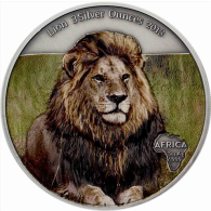 Gabun 2000 Francs CFA 2013 Antique Finish Lion 3 Silver Ounces in farbeI