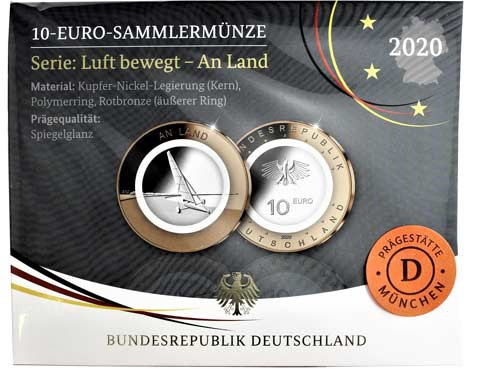 Deutschland 10 Euro 2020 PP An Land - Strandsegler Mzz. D