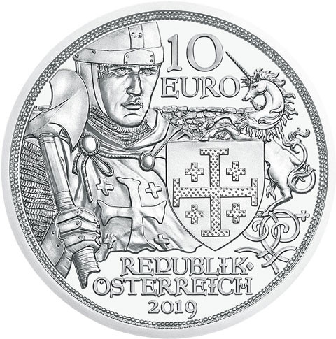 10 Euro Silbermünzen 2019 Serie Mit Kettenhemd und Schwert - Abenteuer Österreich 2019 im Folder bestellen 