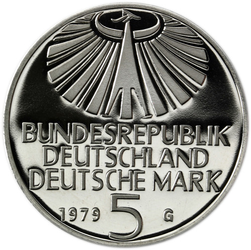 Deutschland 5 DM 1979 PP Otto Hahn in Münzkapsel