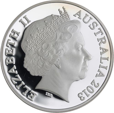 Australien-1Dollar-2013-AGpp-Krokodil Bindi-Farbe-lose-RS
