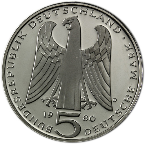 Deutschland 5 DM 1980 Stgl. Walter von der Vogelweide