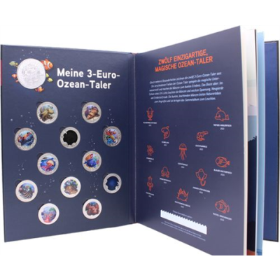 Österreich-12x3 Euro-2022-2025-Meereswelten-Set BuchI