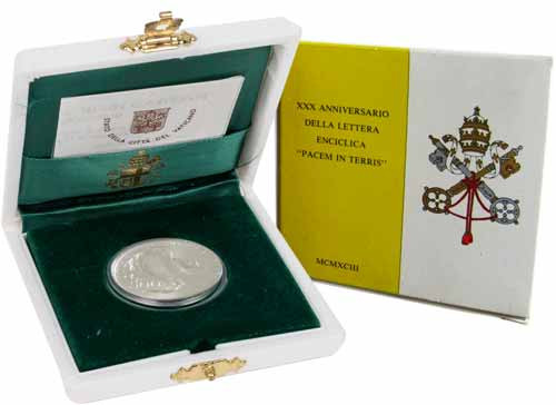 Vatikan 500 Lire Silber 1993 Maria und Jesukind Bildseite